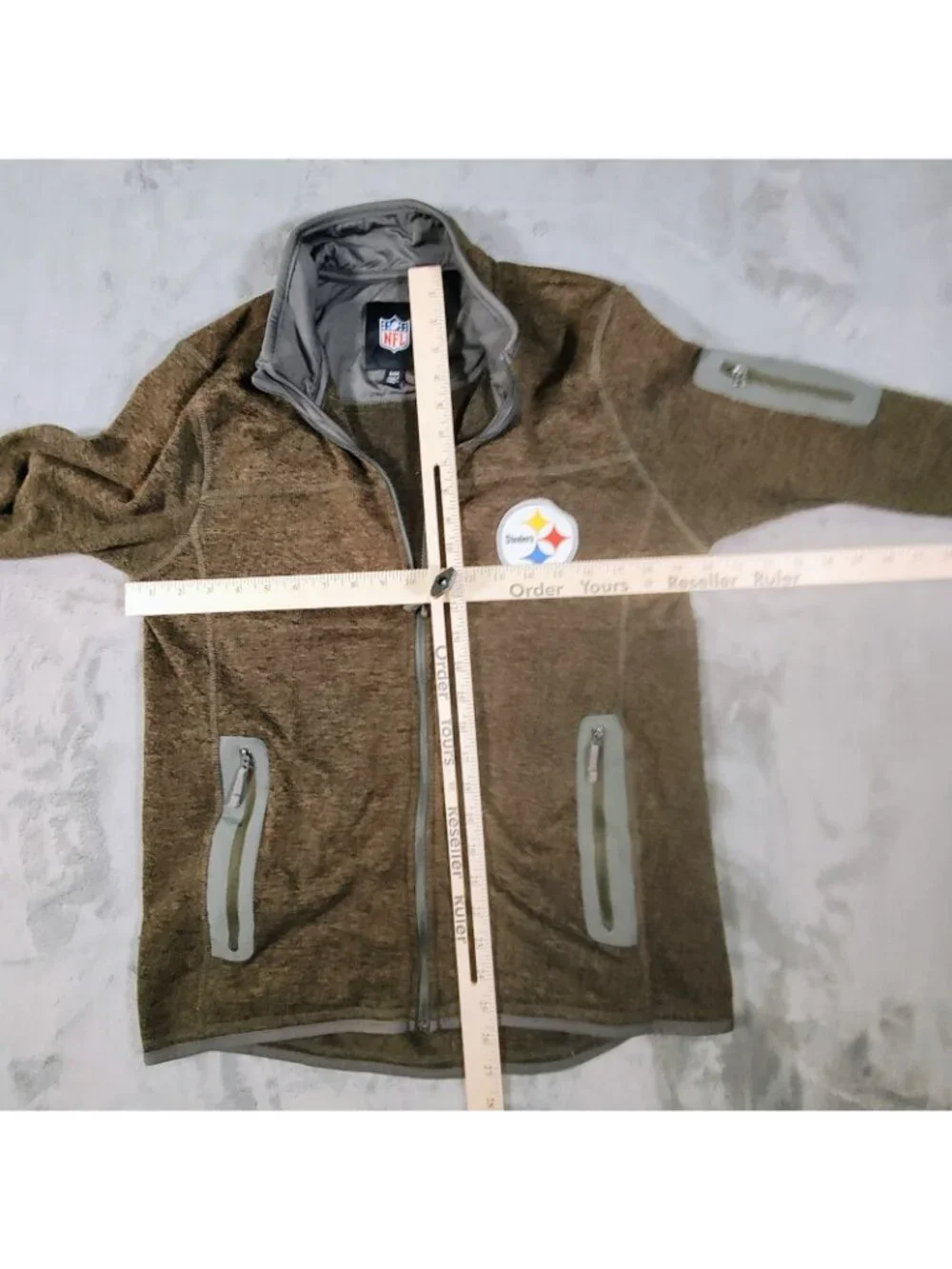 NFL G-III Apparel NFL Pittsburgh Steelers Full-Zip Brown Fleece Jacket (Small)